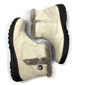 Khombu Iris Leather Suede Winter Ankle Boots Booties Size 10